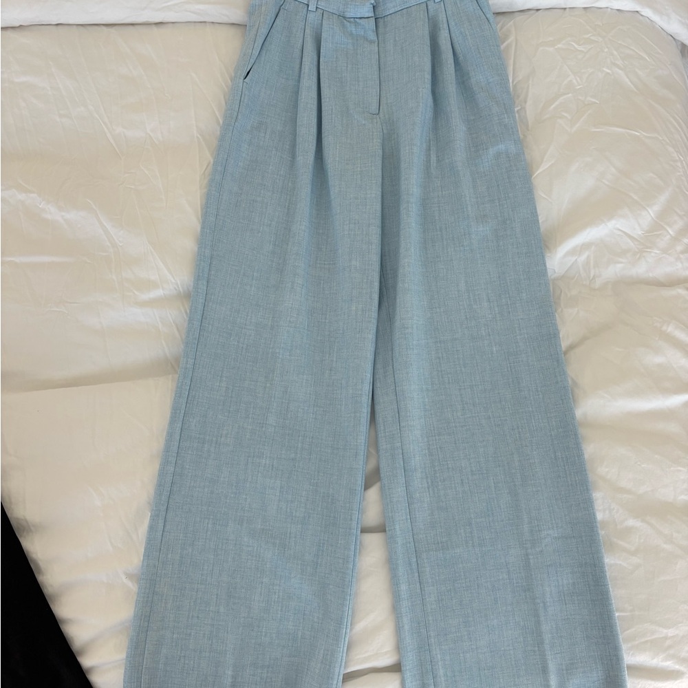 Abercrombie & Fitch Light Blue Wide-Leg Pants